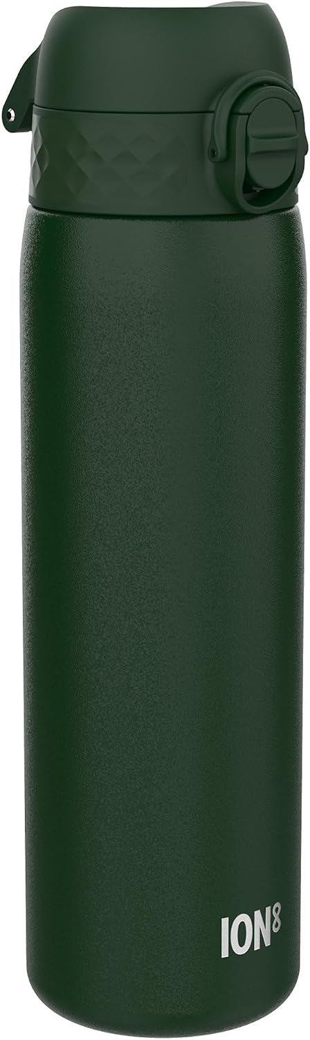 Ion8 Botella De Agua, Acero Ligera, 600Ml/20Oz, Verde Oscuro