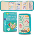 Travel First Aid Kit for Kids - Mini Car, Purse, Backpack, or Diaper Bag 75 Piece Medicine Includes All Essential Medical Supplies Tsa-Approved (Teal)