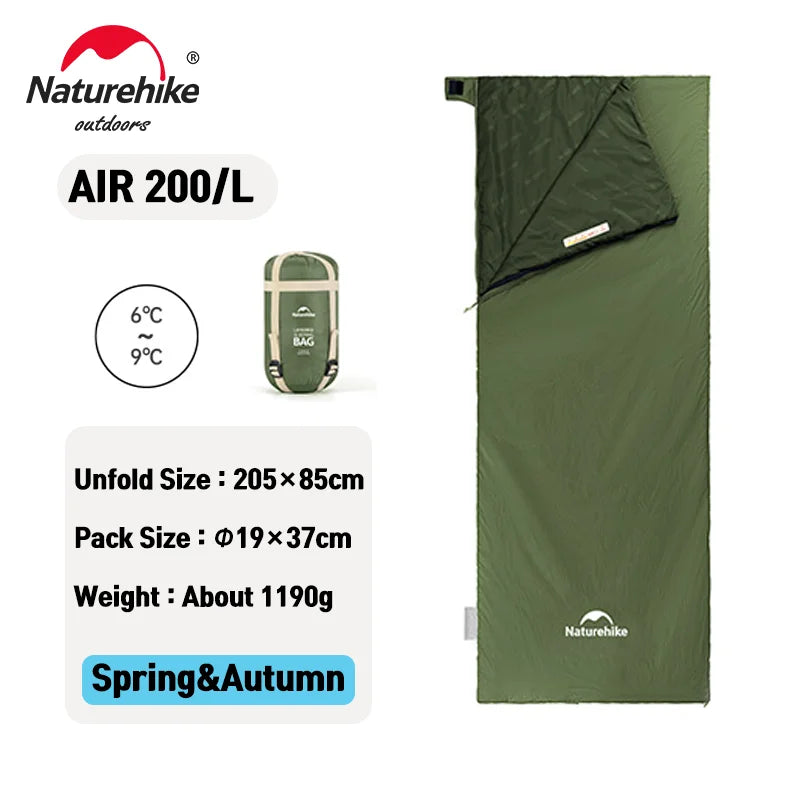 LW180 Sleeping Bag Ultralight Cotton Sleeping Bag Spring Summer Sleeping Bag Outdoor Hiking Camping Sleeping Bag