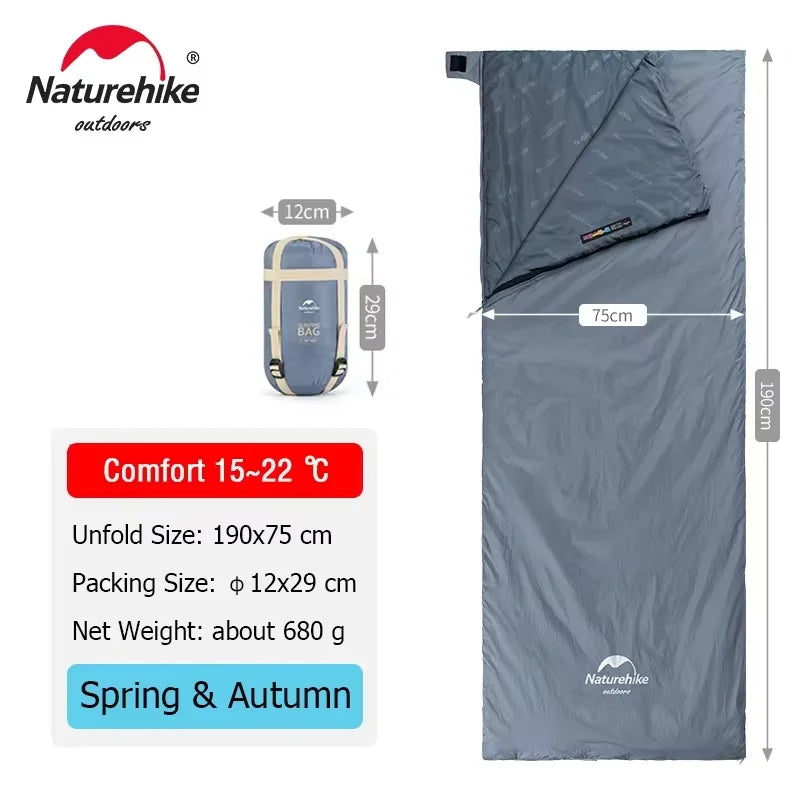 LW180 Sleeping Bag Ultralight Cotton Sleeping Bag Spring Summer Sleeping Bag Outdoor Hiking Camping Sleeping Bag