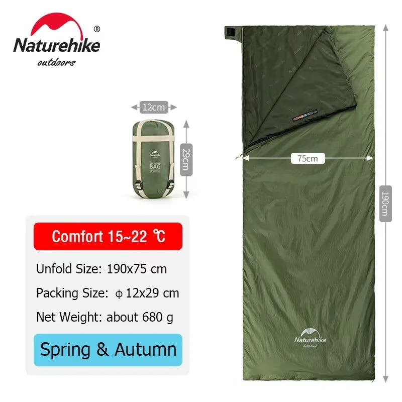 LW180 Sleeping Bag Ultralight Cotton Sleeping Bag Spring Summer Sleeping Bag Outdoor Hiking Camping Sleeping Bag