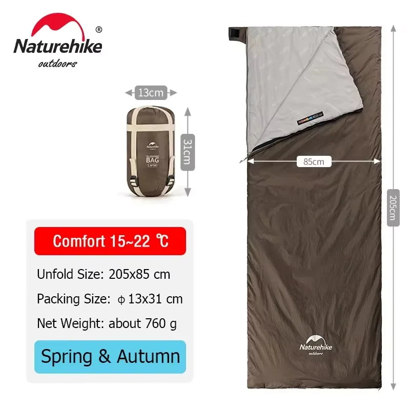 LW180 Sleeping Bag Ultralight Cotton Sleeping Bag Spring Summer Sleeping Bag Outdoor Hiking Camping Sleeping Bag
