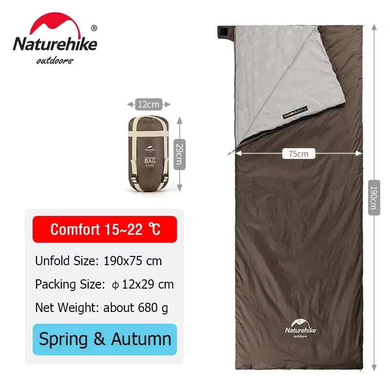 LW180 Sleeping Bag Ultralight Cotton Sleeping Bag Spring Summer Sleeping Bag Outdoor Hiking Camping Sleeping Bag