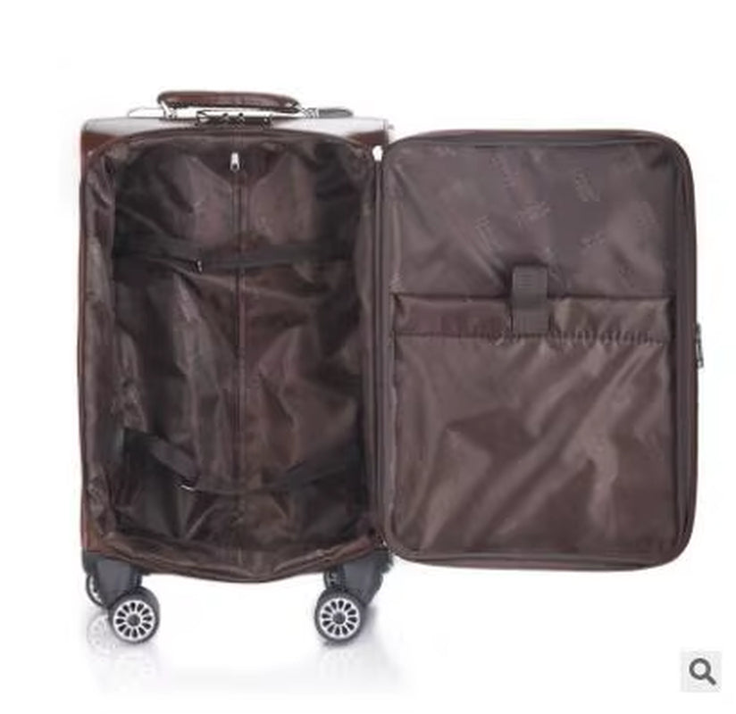 18 Inch 20 Inch Men Spinner Suitcase Luggage 24 Trolley Suitcase PU Travel Rolling Baggage Bag on Wheels Travel Wheeled Suitcase