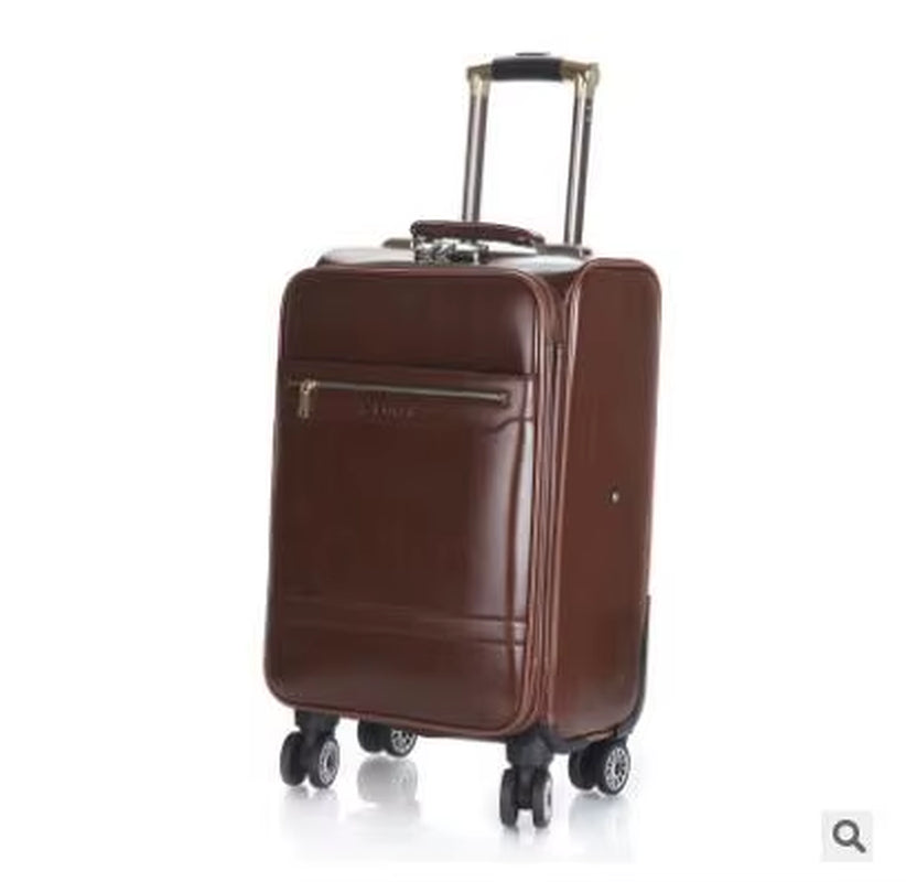 18 Inch 20 Inch Men Spinner Suitcase Luggage 24 Trolley Suitcase PU Travel Rolling Baggage Bag on Wheels Travel Wheeled Suitcase