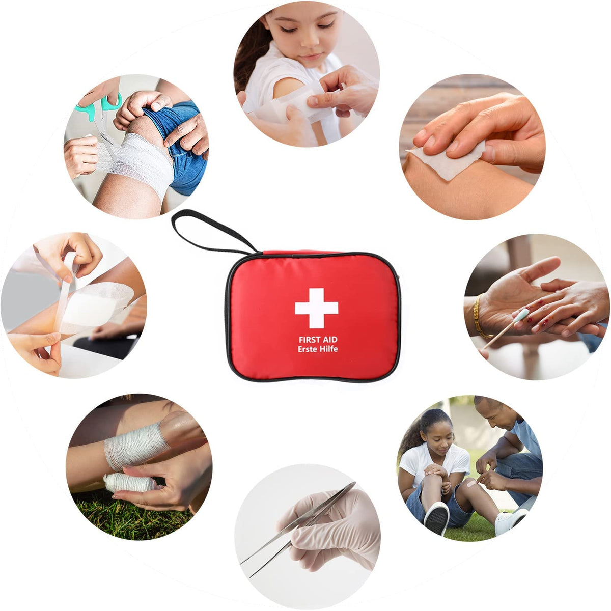 HONYAO® Botiquín De Primeros Auxilios 90 Piezas, Mini Kit Primeros Auxilios, Botiquin Pequeño Para Coche Casa Lugar Trabajo Mochila Y Acampar Senderismo Viaje
